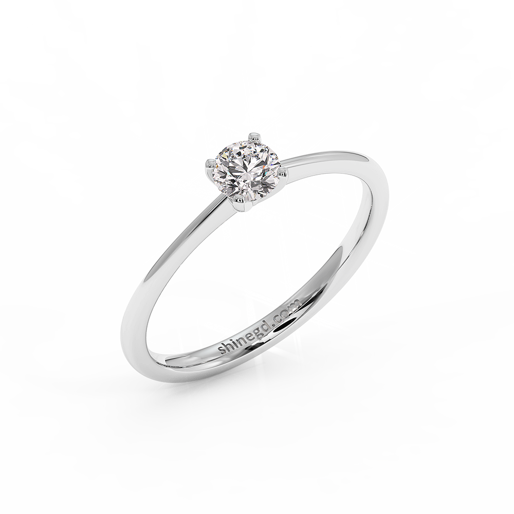 18K Gold Diamond Solitaire Ring